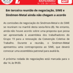 Em terceira reunião de negociação, SIME e Sindmon-Metal ainda não chegam a acordo